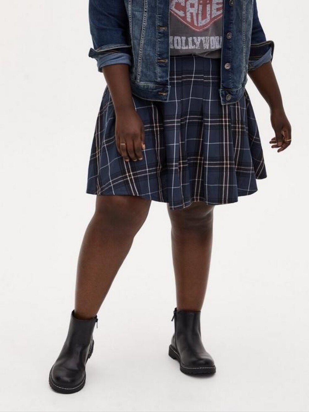 Torrid Mini Twill Pleated Skater Skirt, Size 1 (1X/14-16)